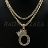 Crown O Initial Pendant Necklace Set - Raonhazae