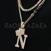 Crown N Initial Pendant Necklace Set - Raonhazae