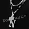 Crown N Initial Pendant Necklace Set. - Raonhazae