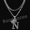 Crown N Initial Pendant Necklace Set. - Raonhazae
