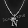 Crown N Initial Pendant Necklace Set. - Raonhazae