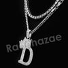 King Crown D Initial Pendant Necklace Set (Silver) - Raonhazae