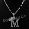 Crown M Initial Pendant Necklace Set. - Raonhazae