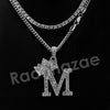 Crown M Initial Pendant Necklace Set. - Raonhazae