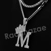Crown M Initial Pendant Necklace Set. - Raonhazae