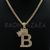 Crown B Initial Pendant Necklace Set - Raonhazae