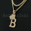 Crown B Initial Pendant Necklace Set - Raonhazae