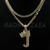 Crown J Initial Pendant Necklace Set - Raonhazae