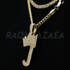 Crown J Initial Pendant Necklace Set - Raonhazae