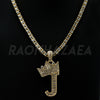Crown J Initial Pendant Necklace Set - Raonhazae