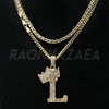 Crown L Initial Pendant Necklace Set - Raonhazae