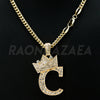 Crown C Initial Pendant Necklace Set - Raonhazae