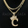 Crown C Initial Pendant Necklace Set - Raonhazae