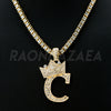Crown C Initial Pendant Necklace Set - Raonhazae