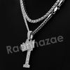 King Crown I Initial Pendant Necklace Set (Silver) - Raonhazae