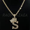 Crown S Initial Pendant Necklace Set - Raonhazae