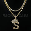 Crown S Initial Pendant Necklace Set - Raonhazae