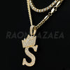 Crown S Initial Pendant Necklace Set - Raonhazae