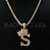 Crown S Initial Pendant Necklace Set - Raonhazae