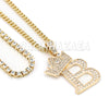 Crown B Initial Pendant Necklace Set - Raonhazae