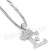 King Crown E Initial Pendant Necklace Set (Silver). - Raonhazae