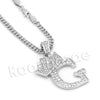 King Crown G Initial Pendant Necklace Set (Silver) - Raonhazae