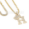 Crown H Initial Pendant Necklace Set - Raonhazae