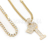 Crown I Initial Pendant Necklace Set - Raonhazae