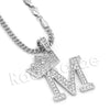 Crown M Initial Pendant Necklace Set. - Raonhazae