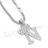 Crown N Initial Pendant Necklace Set. - Raonhazae