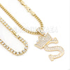 Crown S Initial Pendant Necklace Set - Raonhazae