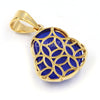 Stainless Steel Gold ICED Chubby Buddha (Blue Jade) Pendant w/ 3mm Rope Chain - Raonhazae