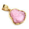 Stainless Steel Chubby Buddha Pendant (Pink Jade) - Raonhazae