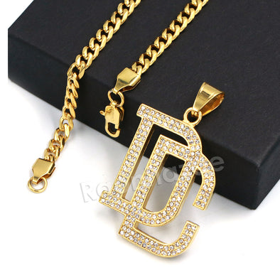 316L Stainless Steel Dream Chasers (DC) Pendant w/ 4mm Miami Cuban Chain - Raonhazae