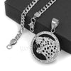 316L Stainless Steel Medallion Iced BLK Jaguar Pendant w/ 4mm Miami Cuban Chain - Raonhazae