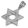 316L Stainless Steel Star of David Blinged Out Pendant w/ 4mm Miami Cuban Chain (Gold and Silver) - Raonhazae