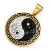 316L Stainless Yin and Yang Blinged Out Pendant w/ 4mm Miami Cuban Chain - Raonhazae