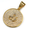 316L Stainless Steel Medallion Allah Blinged Out Pendant w 4mm Miami Cuban Chain - Raonhazae
