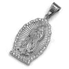 316L Stainless Virgin of Guadalupe Blinged Out Out Pendant w/ 4m Cuban Chain - Raonhazae