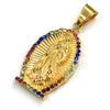 Raonhazae 316L Stainless The Virgin of Guadalupe De Lady of Gudalupe Pendant w/ 4mm Miami Cuban Chain - Raonhazae