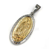 Raonhazae 316L Stainless The Virgin of Guadalupe Oval Medallion De Lady of Gudalupe Pendant w/ 4mm Miami Cuban Chain - Raonhazae