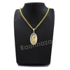 Raonhazae 316L Stainless The Virgin of Guadalupe Oval Medallion De Lady of Gudalupe Pendant w/ 4mm Miami Cuban Chain - Raonhazae