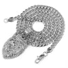 316L Stainless Steel Lion King Blinged Out Pendant w/ 4mm Miami Cuban Chain - Raonhazae
