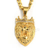 316L Stainless Steel Lion King Blinged Out Pendant w/ 4mm Miami Cuban Chain - Raonhazae