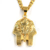 316L Stainless Steel King TUT Symbol Bliged Out Pendant w/ 4mm Miami Cuba Chain - Raonhazae