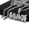 Raonhazae 316L Stainless Steel Dripped Bubble Savage Iced CZ Pendant w/ 4mm Miami Cuban Chain - Raonhazae