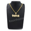 Raonhazae 316L Stainless Steel Dripped Bubble Savage Iced CZ Pendant w/ 4mm Miami Cuban Chain - Raonhazae