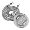 316L Stainless Steel Medallion Last Supper Christ Pendant w/4mm Miami Cuba Chain - Raonhazae