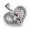 316L Stainless Steel Hip Hop Broken Heart Pendant w/ 4mm Cuban Necklace Set - Raonhazae