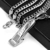 316L Stainless Cali Chop Shop Barber Razor Pendant w/ 4mm Miami Cuba Chain - Raonhazae